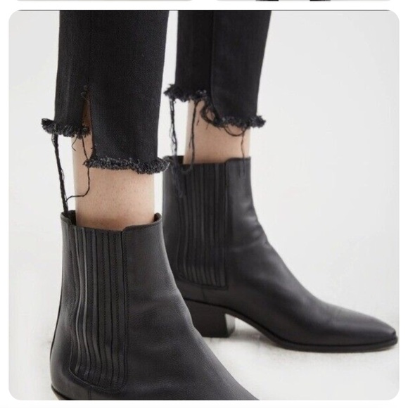 COPY - Nili Lotan Womens High Rise Skinny Jeans Jet Black Reverse Step Hem Fray - Picture 13 of 15